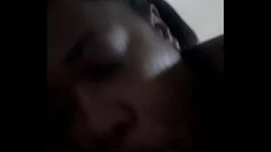 Ebony wife loves to suck on daddy