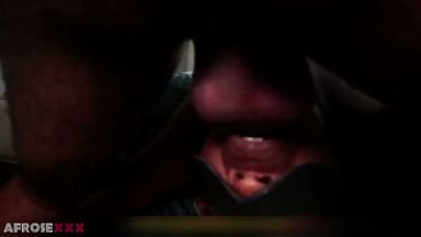 Young African couple hard deepthroat