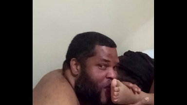 Rock is licking his girls delicious feet!!!