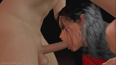 Busty Latina babe sucks a cock while being fucked - 3D Animation