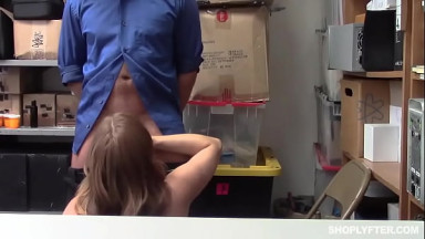 Busty shoplifter assfucked by officer