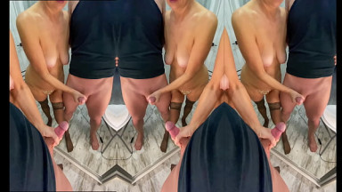 BDSM handjob gilf cumshot .