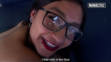 Sloppy Deepthroat With Red Nails Wrapped Tight Around His Cock