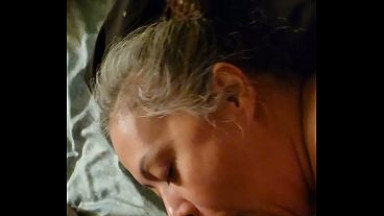 Latina granny sucks bbc before bed...