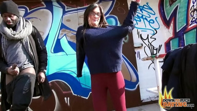 PublicSexDate - Nerdy Slut Lullu Gun Interracial Outdoors Threesome