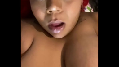 Hot Ebony Redhead Masturbates