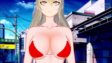 BLONDE ANIME GIRL BOUNCING BOOBS