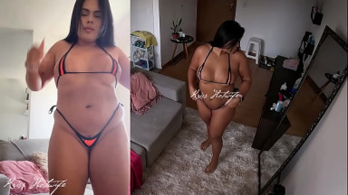 Corno do meu marido n&atilde;o estava em casa e recebi o entregador de &aacute;gua somente de biquini