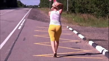 Yellow big ass flashing outdoor