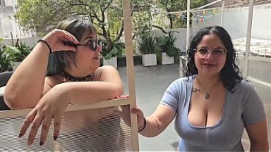 Trio con mi mejor amiga y el vecino! Rimming blowjob