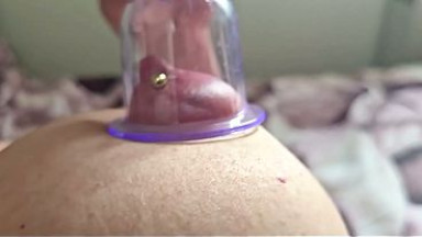 Pumping Suck Hard My Pierced Nipples