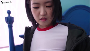 Korea - Busty Girlfriend Role-Playing in Black Stockings