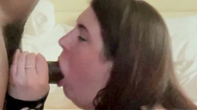 Big booty babe fucks and sucks a fat black cock